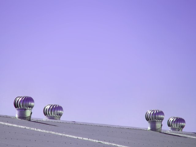 Four Turbine Vents on Roof